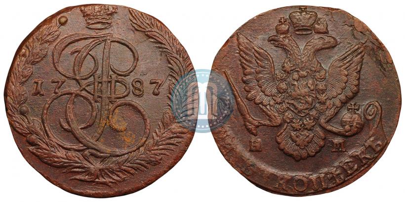 Picture 5 kopecks 1787 year ЕМ 