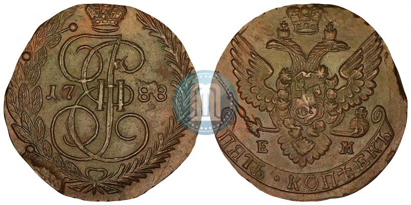 Фото 5 копеек 1788 года ЕМ 
