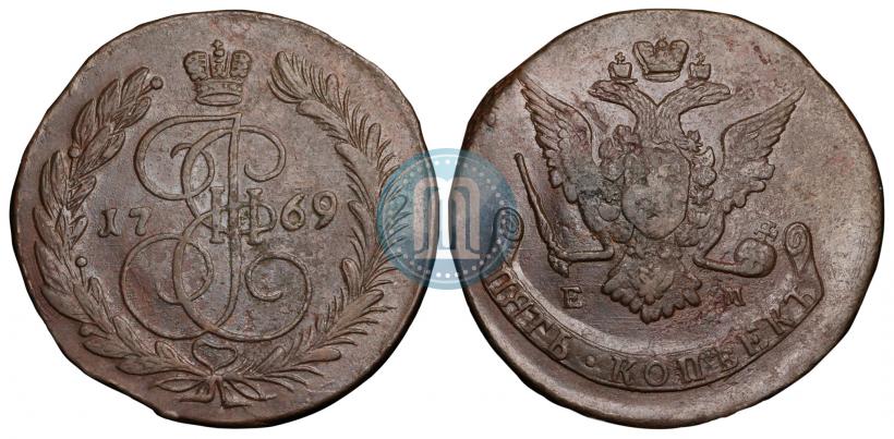 Picture 5 kopecks 1769 year ЕМ 