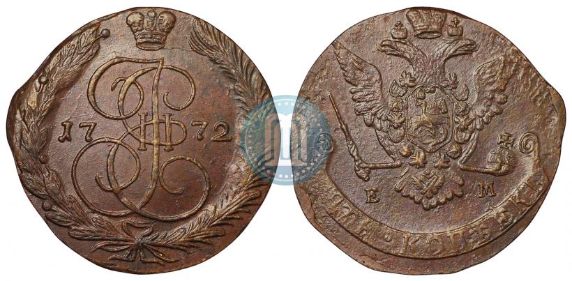Picture 5 kopecks 1772 year ЕМ 