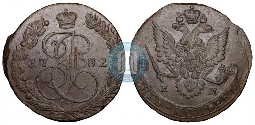 Фото 5 копеек 1782 года ЕМ 