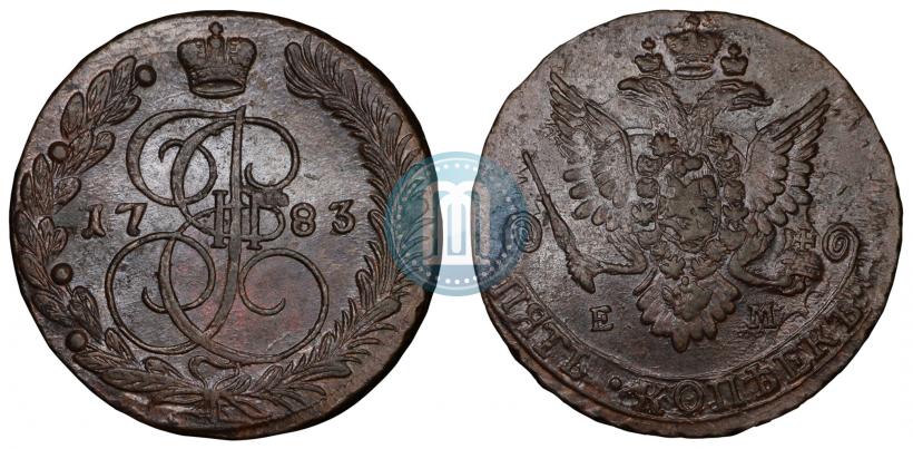 Фото 5 копеек 1783 года ЕМ 