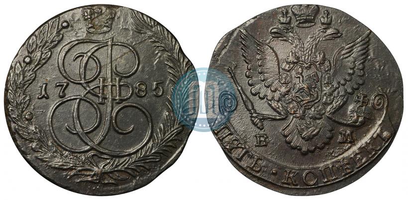 Picture 5 kopecks 1785 year ЕМ 