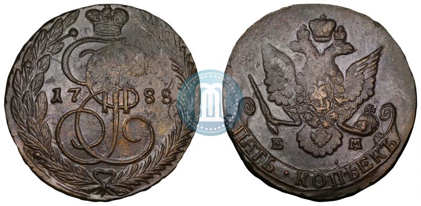 Picture 5 kopecks 1788 year ЕМ 