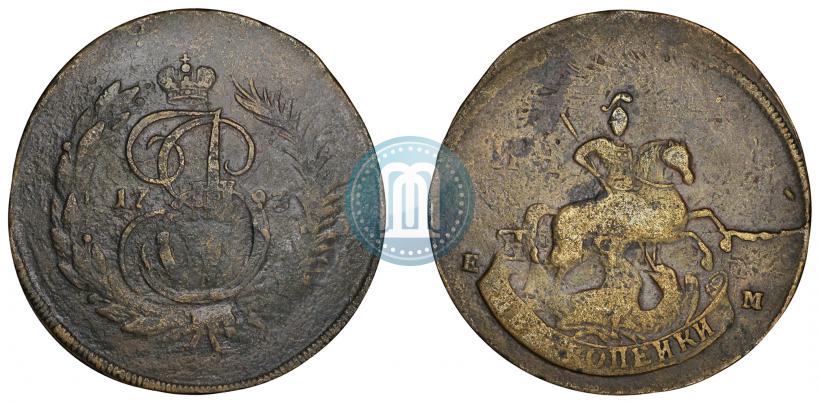 Фото 2 копейки 1793 года ЕМ "Павловский перечекан"