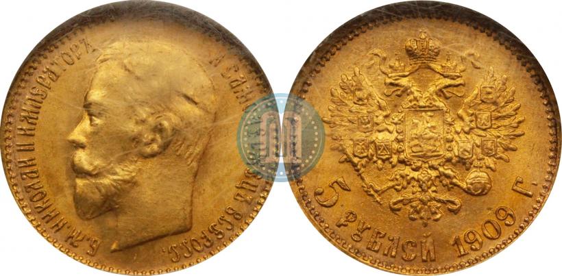 Picture 5 roubles 1909 year (ЭБ) 