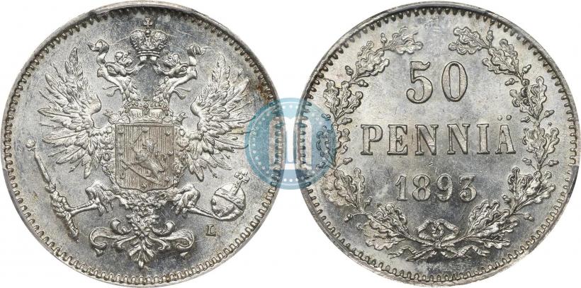 Picture 50 pennia 1893 year L 