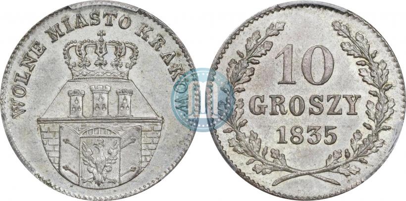 Picture 10 groszy 1835 year  "Free city of Kraków"