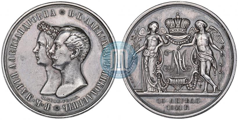 Picture Medal 1841 year H. GUBE. FECIT "In the memory of the wedding of the crown prince"