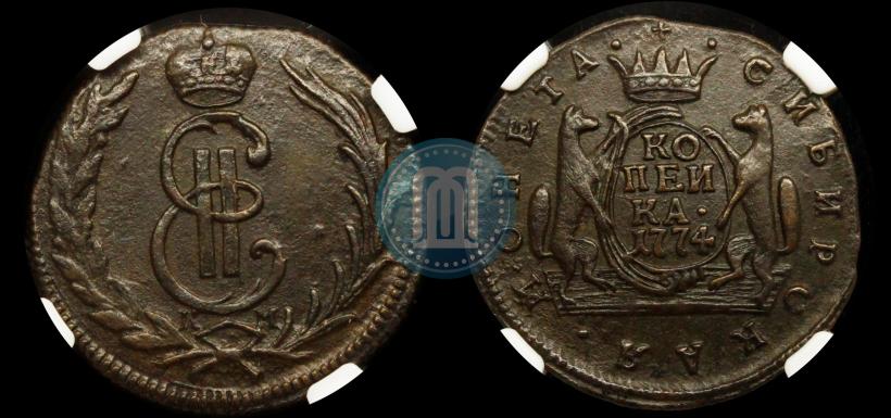 Фото 1 копейка 1774 года КМ 