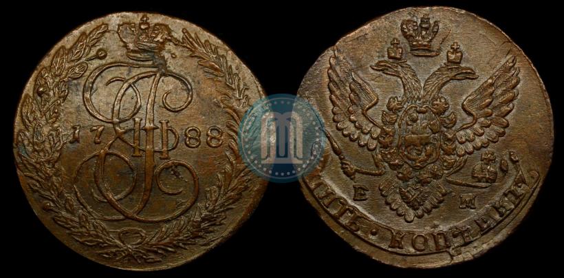 Picture 5 kopecks 1788 year ЕМ 