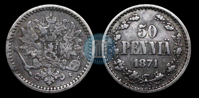 Фото 50 пенни 1871 года S 