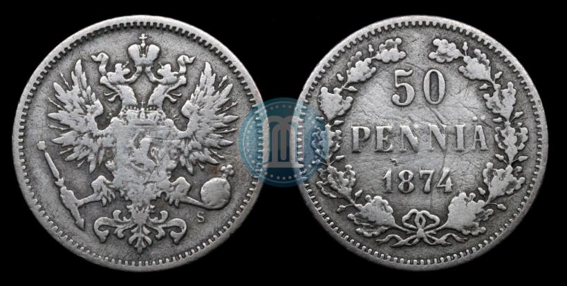 Фото 50 пенни 1874 года S 