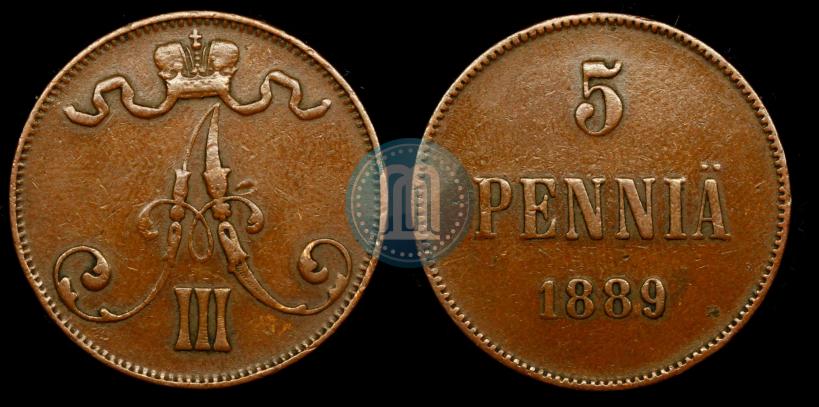 Фото 5 пенни 1889 года  