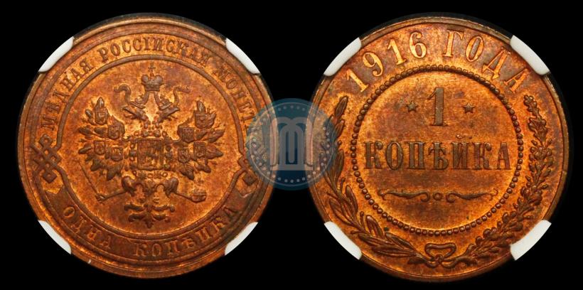 Picture 1 kopeck 1916 year  