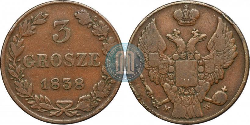 Picture 3 grosze 1838 year MW 