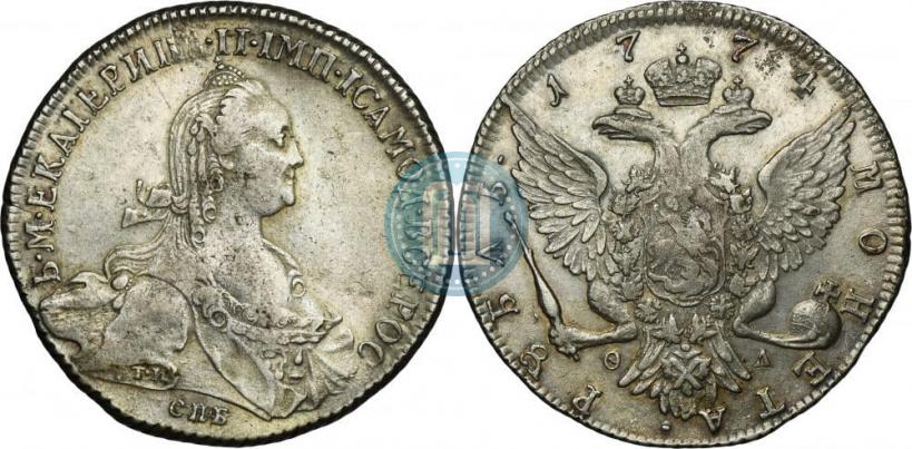 Picture 1 rouble 1774 year СПБ-ФЛ 