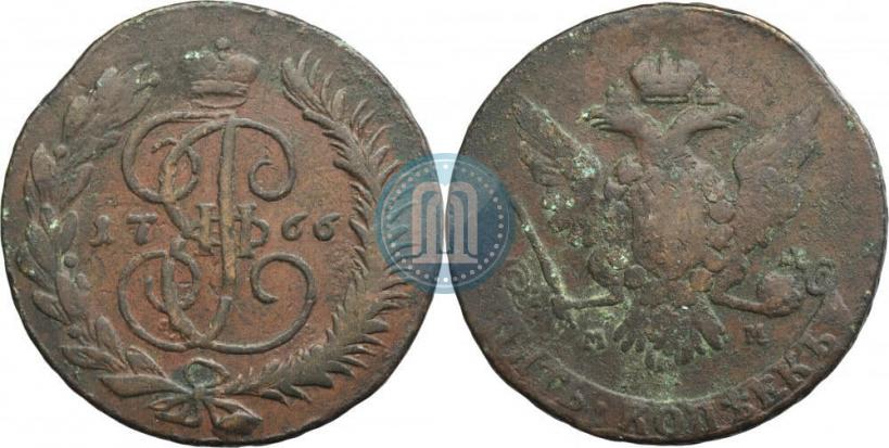 Picture 5 kopecks 1766 year ММ 