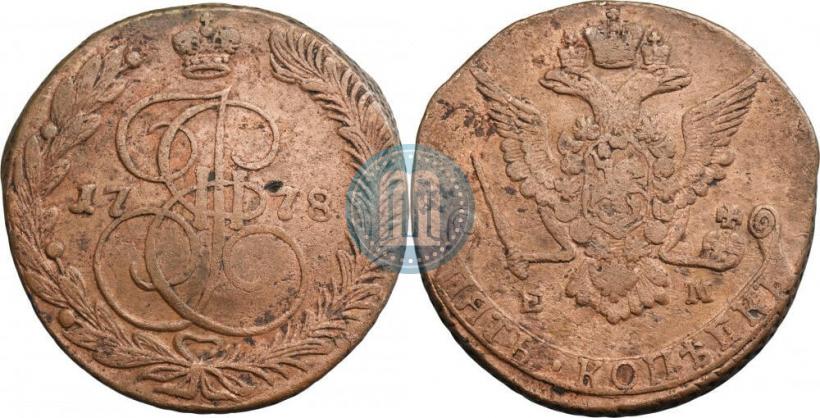 Фото 5 копеек 1778 года ЕМ 