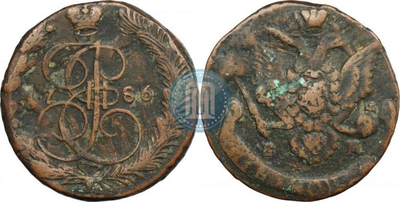 Фото 5 копеек 1786 года ЕМ 