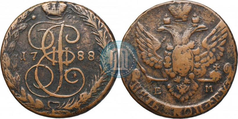 Picture 5 kopecks 1788 year ЕМ 