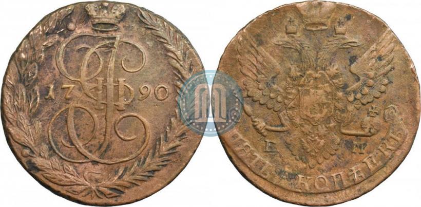 Picture 5 kopecks 1790 year ЕМ 