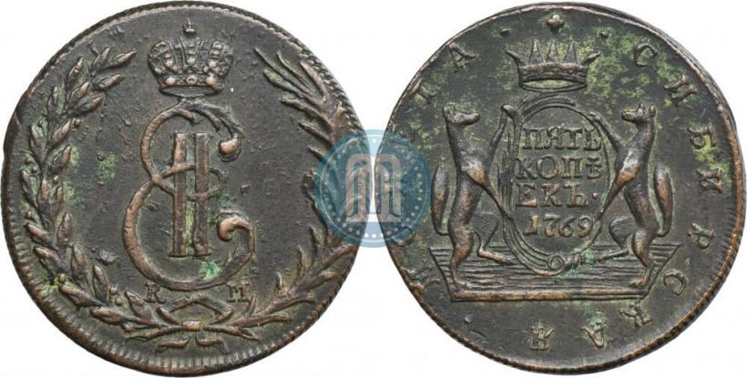 Picture 5 kopecks 1769 year КМ 