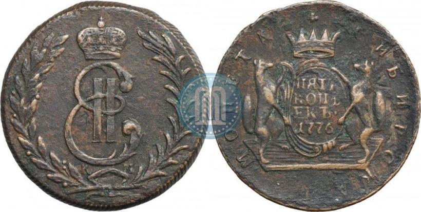 Фото 5 копеек 1776 года КМ 