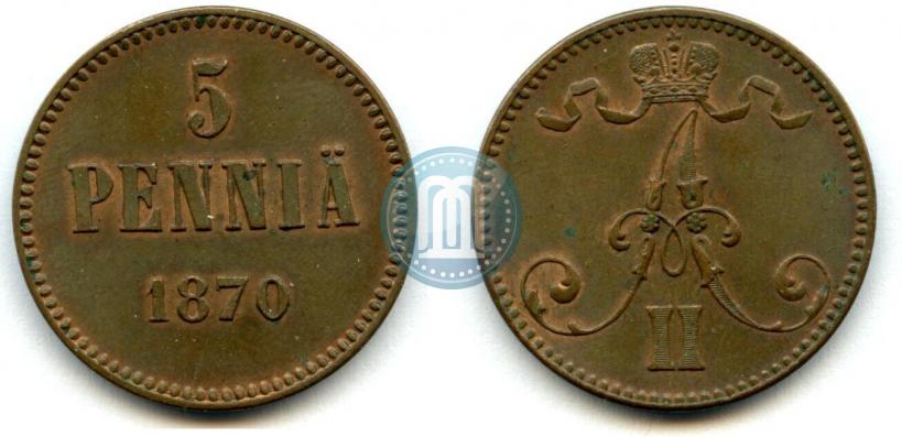 Picture 5 pennia 1870 year  