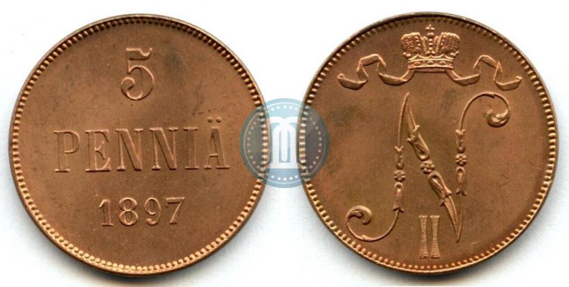 Фото 5 пенни 1897 года  
