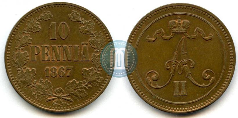 Picture 10 pennia 1867 year  