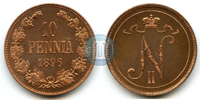 Picture 10 pennia 1896 year  
