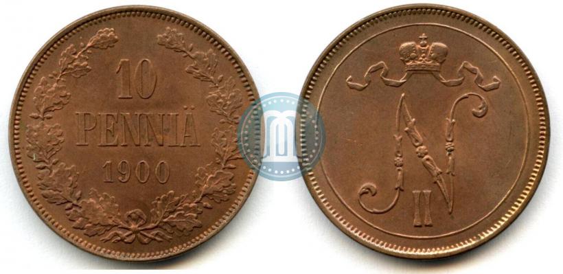 Фото 10 пенни 1900 года  