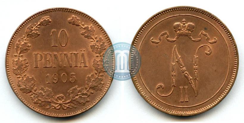 Фото 10 пенни 1905 года  