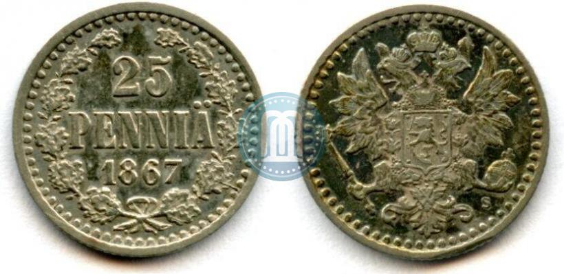Picture 25 pennia 1867 year S 