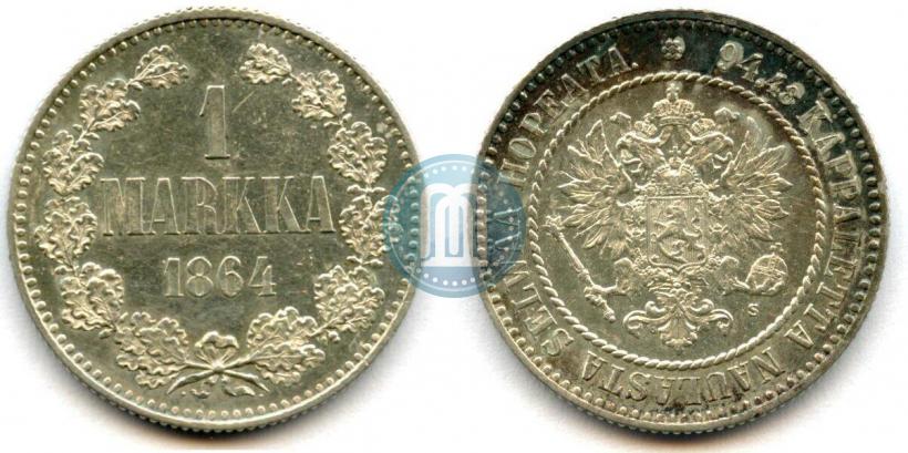 Picture 1 markka 1864 year S 