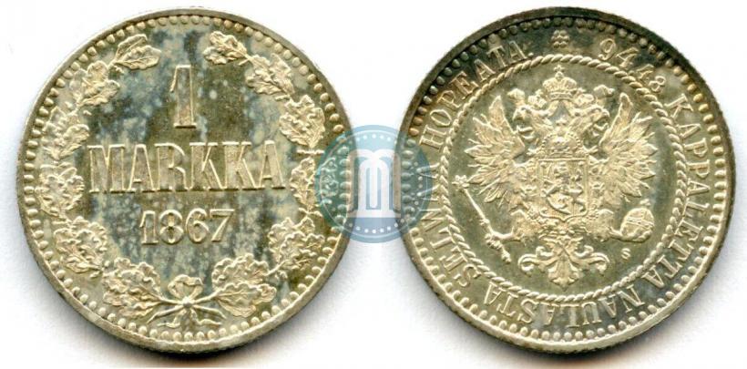 Picture 1 markka 1867 year S 