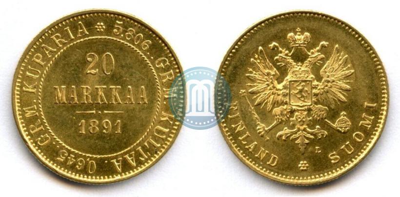 Picture 20 markkaa 1891 year L 