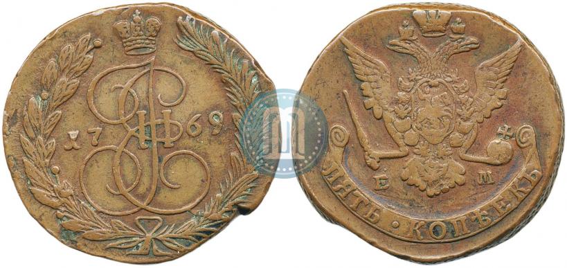 Picture 5 kopecks 1769 year ЕМ 