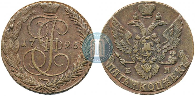 Picture 5 kopecks 1795 year ЕМ 