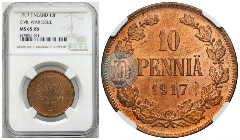 Picture 10 pennia 1917 year  