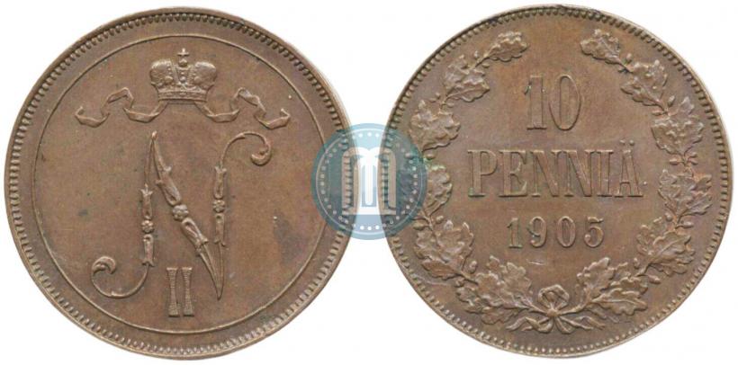 Picture 10 pennia 1905 year  