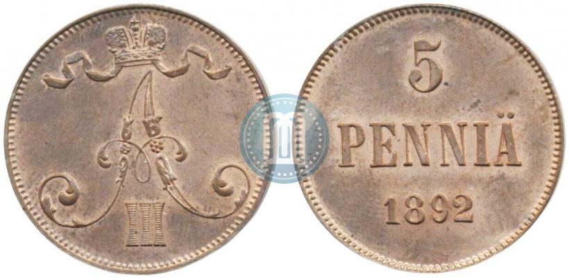 Фото 5 пенни 1892 года  