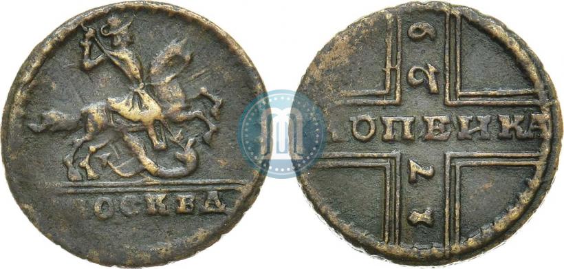 Фото 1 копейка 1729 года МОСКВА 