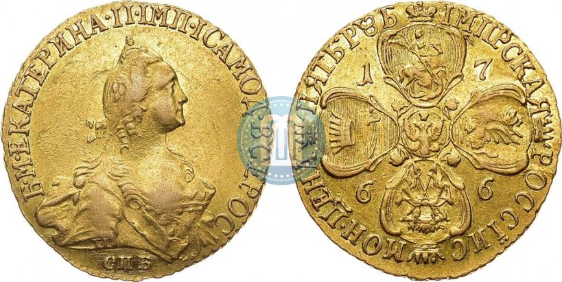 Picture 5 roubles 1766 year СПБ 