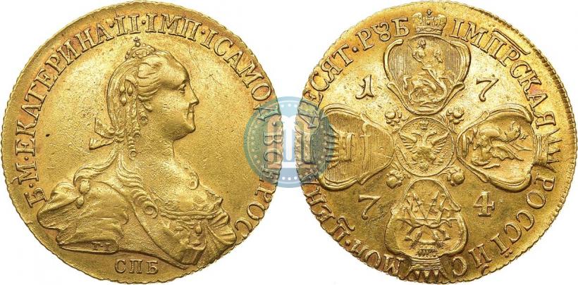 Фото 10 рублей 1774 года СПБ 