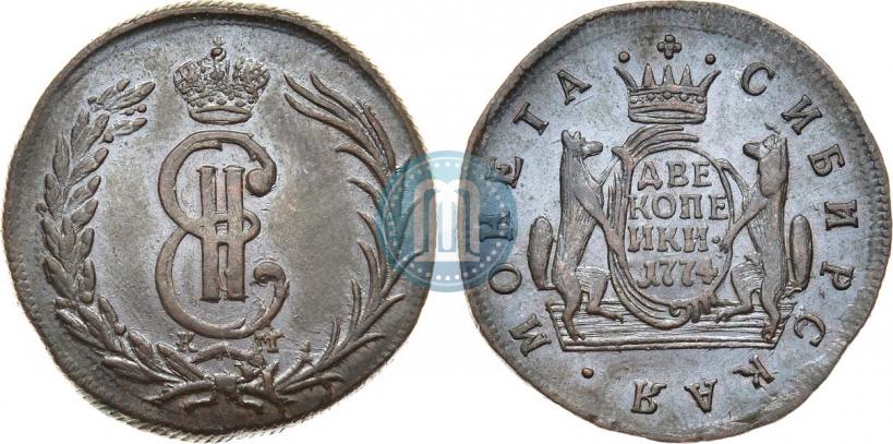 Фото 2 копейки 1774 года КМ 