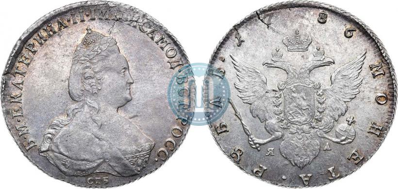 Picture 1 rouble 1786 year СПБ-ЯА 