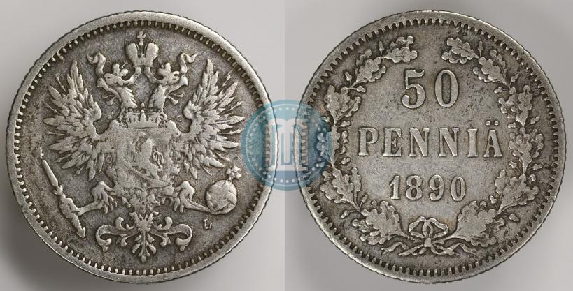 Picture 50 pennia 1890 year L 