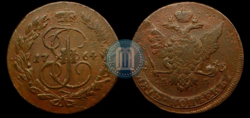Фото 5 копеек 1764 года ММ 
